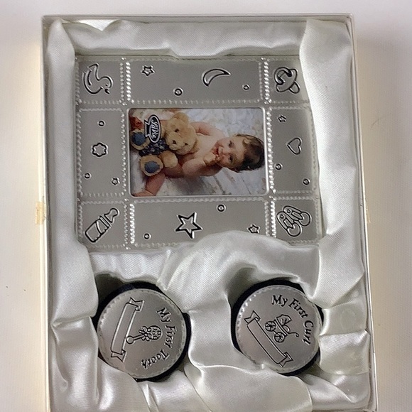 Baby Keepsake Gift Picture Frame, First Lock of Hair, First Tooth - Picture 1 of 1